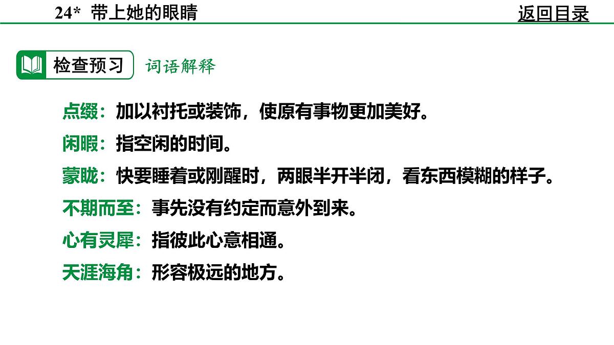 部编版2024-2025年第二学期 语文 七年级下册 第六单元 24 带上她的眼睛 课件第5页