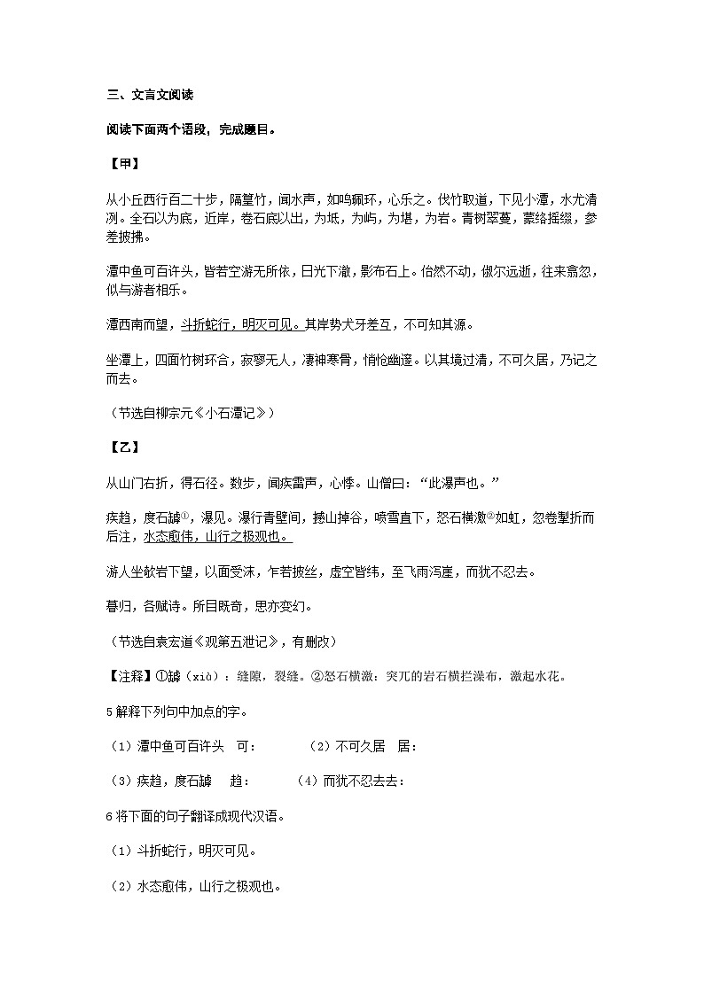上海市徐汇市2024-2025学年八年级下学期3月月考语文试题(含答案)第2页