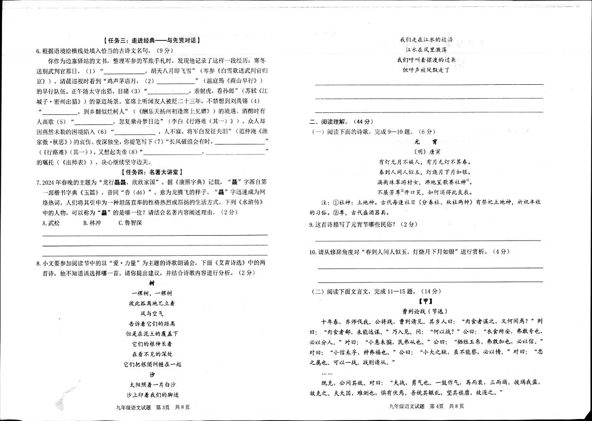 2025年山东省枣庄市薛城区中考二模语文试题(中考模拟)第2页