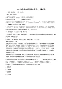 2025年北京市通州区中考语文一模试卷（含详细答案解析）