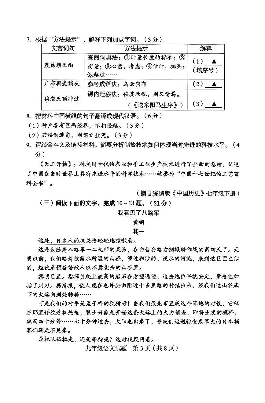 2025福建省龙岩市初三中考二模语文试题 【龙岩】语文试题第3页