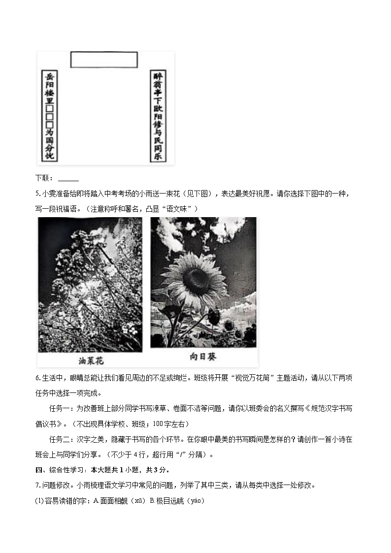 2025年湖北省初中名校联盟中考语文模拟试卷(含详细答案解析)第2页