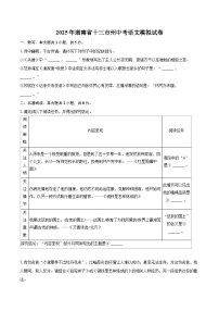 2025年湖南省十三市州中考语文模拟试卷(含详细答案解析)