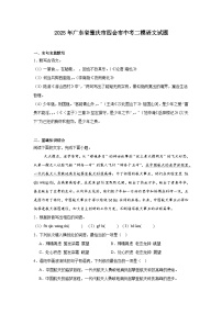 2025年广东省肇庆市四会市中考二模语文试题（含答案）