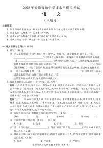 2025年安徽省蚌埠市市区重点学校联考中考二模语文试卷（PDF版，含答案）