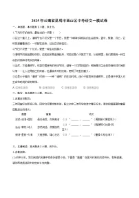 2025年云南省昆明市西山区中考语文一模试卷（含详细答案解析）