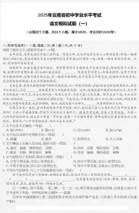 2025年云南省楚雄彝族自治州禄丰市中考一模语文试题