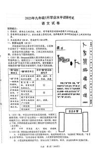 2025年湖北省孝感市汉川市5月中考模拟语文试卷（图片版，含答案）