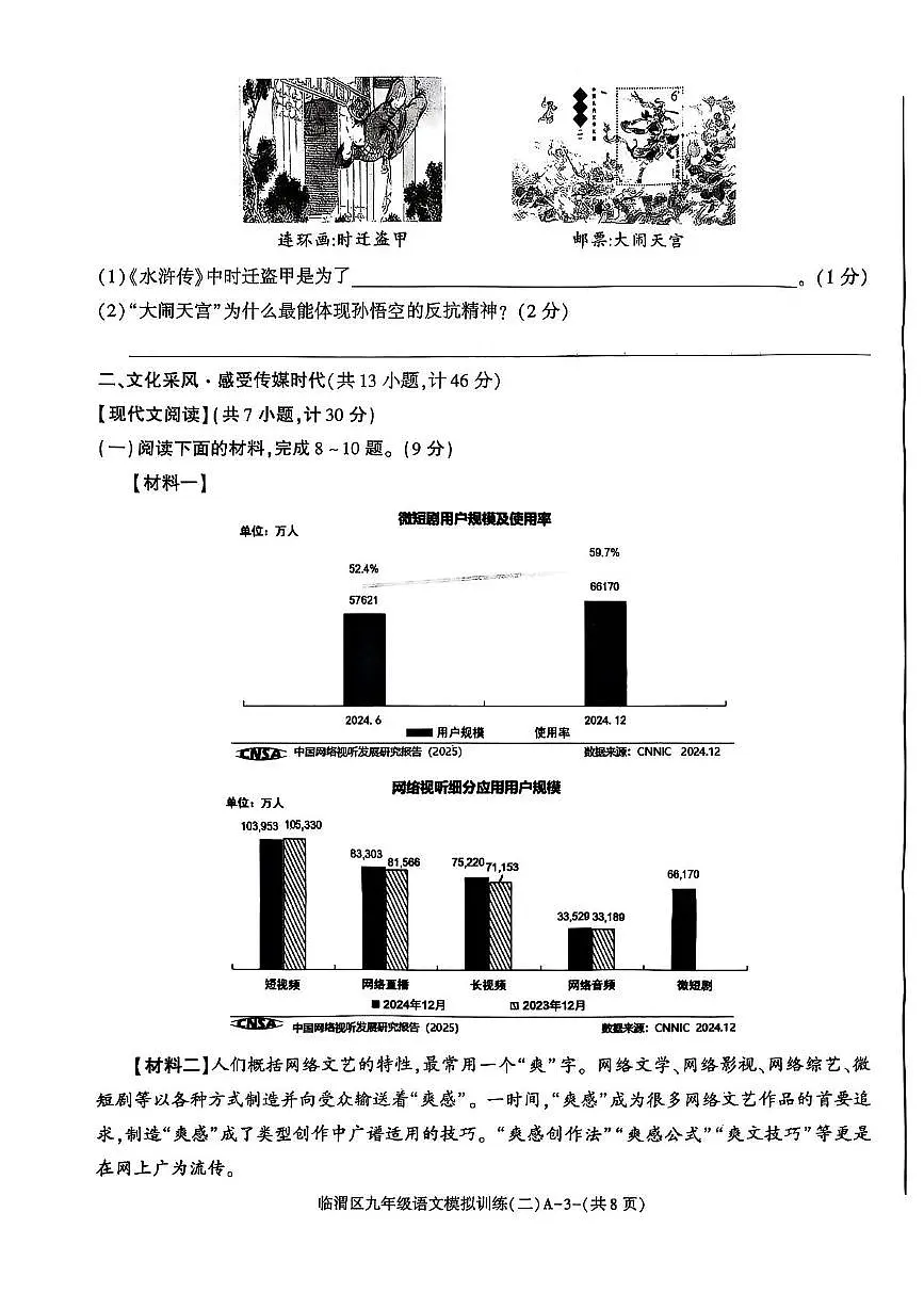 2025年陕西省临渭区中考二模语文试题(中考模拟)第3页