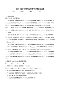 四川省乐山市峨眉山市2025届九年级下学期中考二模语文试卷（含答案）