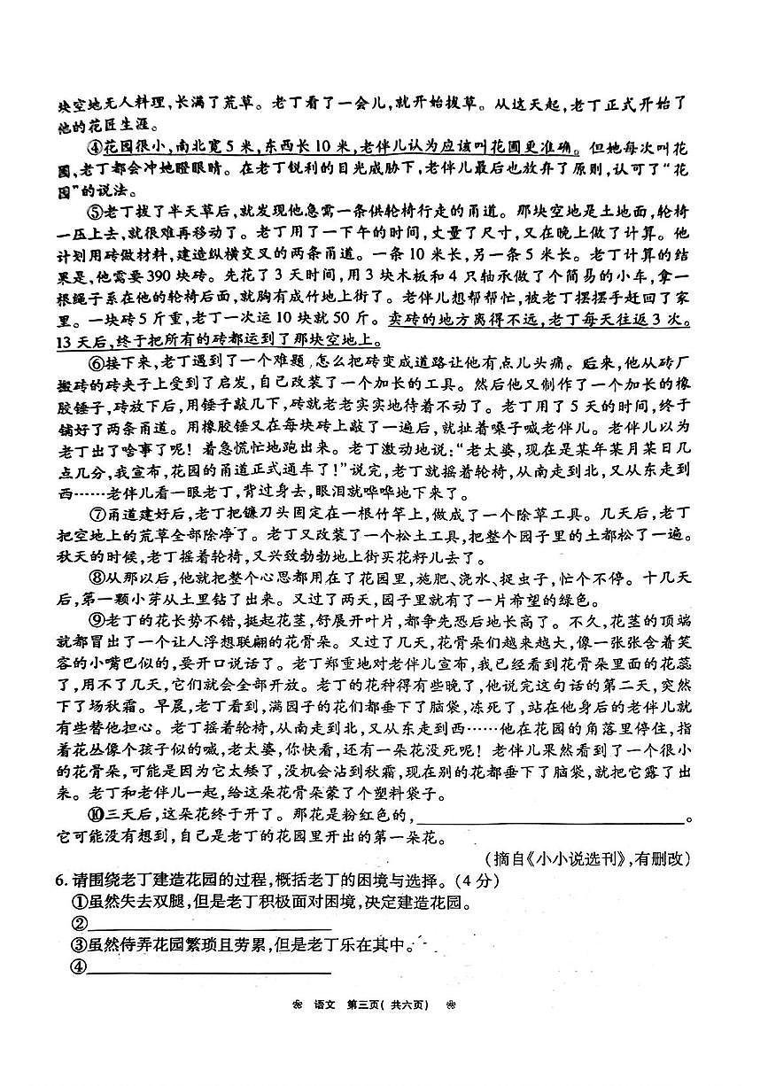 2025年河南省鹤壁市中考一模语文试题(中考模拟)第3页