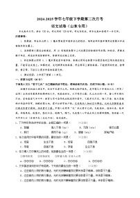 山东卷-2024-2025学年七年级下学期语文第三次月考试卷（含答案解析）