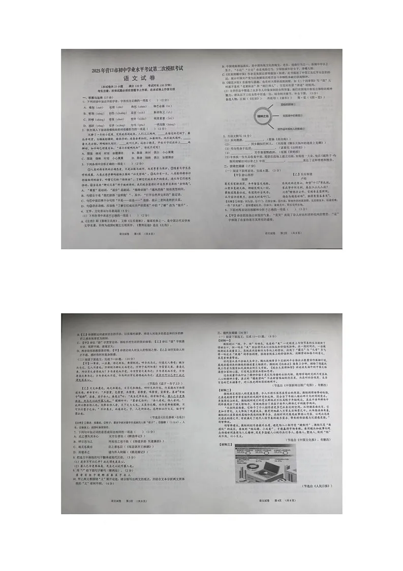 2025年辽宁省营口市盖州市中考二模语文试题(中考模拟)第1页