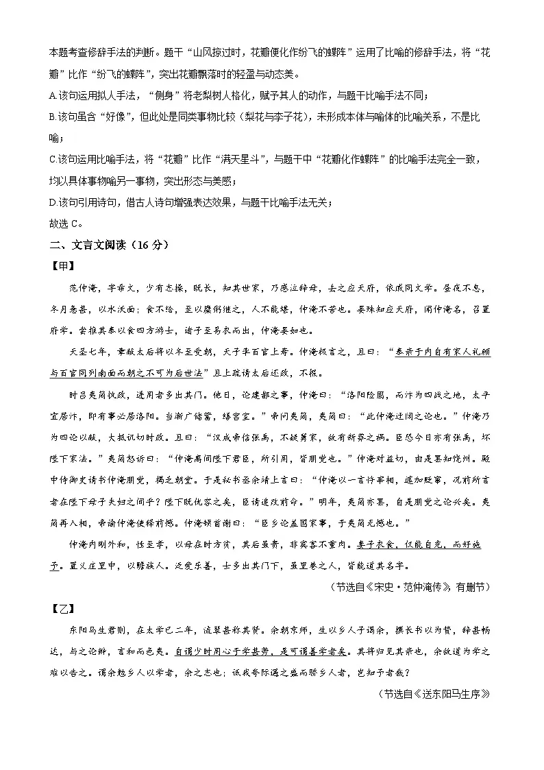 2025年四川省峨眉山市中考二模语文试题(解析版)第3页