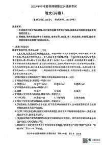 2025年新疆乌鲁木齐中考素养调研第三次语文试卷（中考模拟）