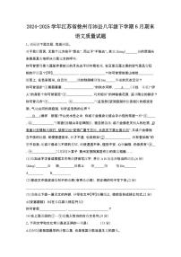 2024_2025学年江苏徐州沛县八年级第二学期6月期末语文试卷[有答案]