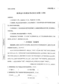 2025年陕西省宝鸡市三迪中学中考三模语文试题（中考模拟 ）