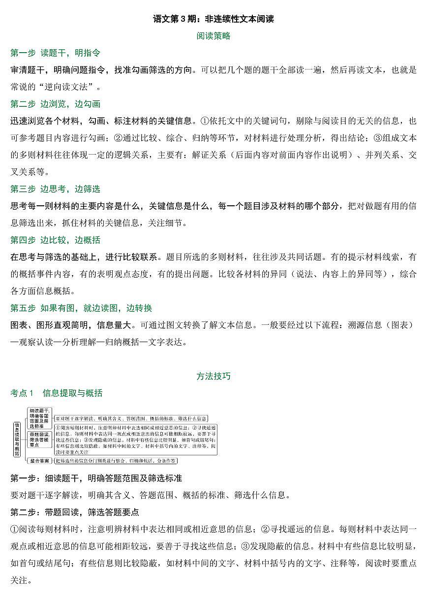 2025年中考语文写作专项复习讲义非连续性文本阅读pdf(有答案)第1页