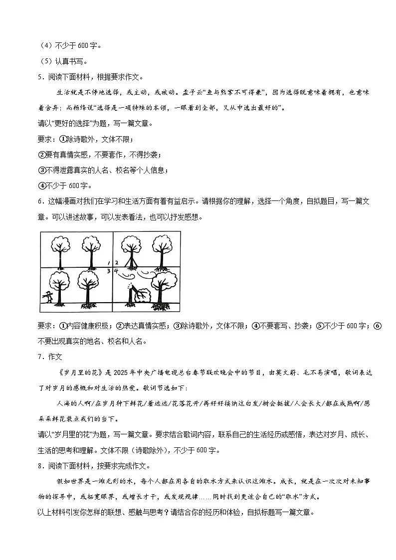2025年中考语文三轮复习备考:时事热点作文主题考点冲刺练(全国通用)第2页
