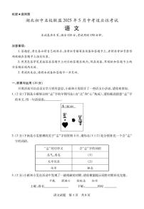 湖北省初中名校联盟2025届九年级下学期5月中考适应性考试语文试卷（pdf版含答案）