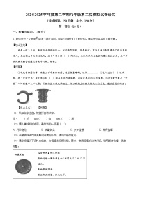 2025年江苏省宿迁市沭阳县中考二模语文试题（含答案）