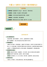 2025年中考语文专项复习讲义专题19《唐诗三百首》《格列佛游记》(3份思维导图+2部名著梳理+考点梳理+6点解题策略)(解析版)