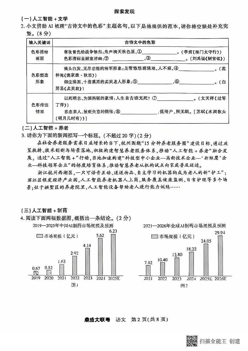 2025年河南省新乡市第十中学校联考中考三模语文试题第2页
