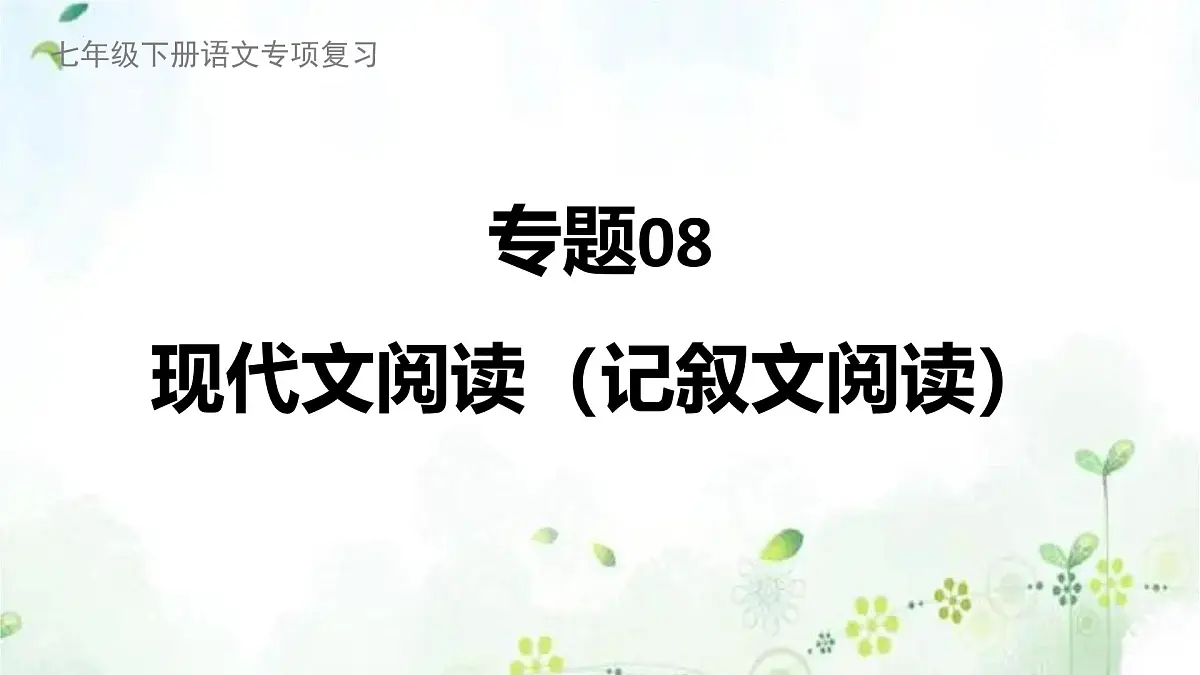 专题08+现代文阅读(复习课件)2025学年七年级语文下册期末复习考点通关讲练统编版第1页