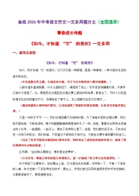 青春成长母题《如今,才知道 “它” 的美好》一文多用-备战2026年中考语文作文提分技巧讲练(全国通用)
