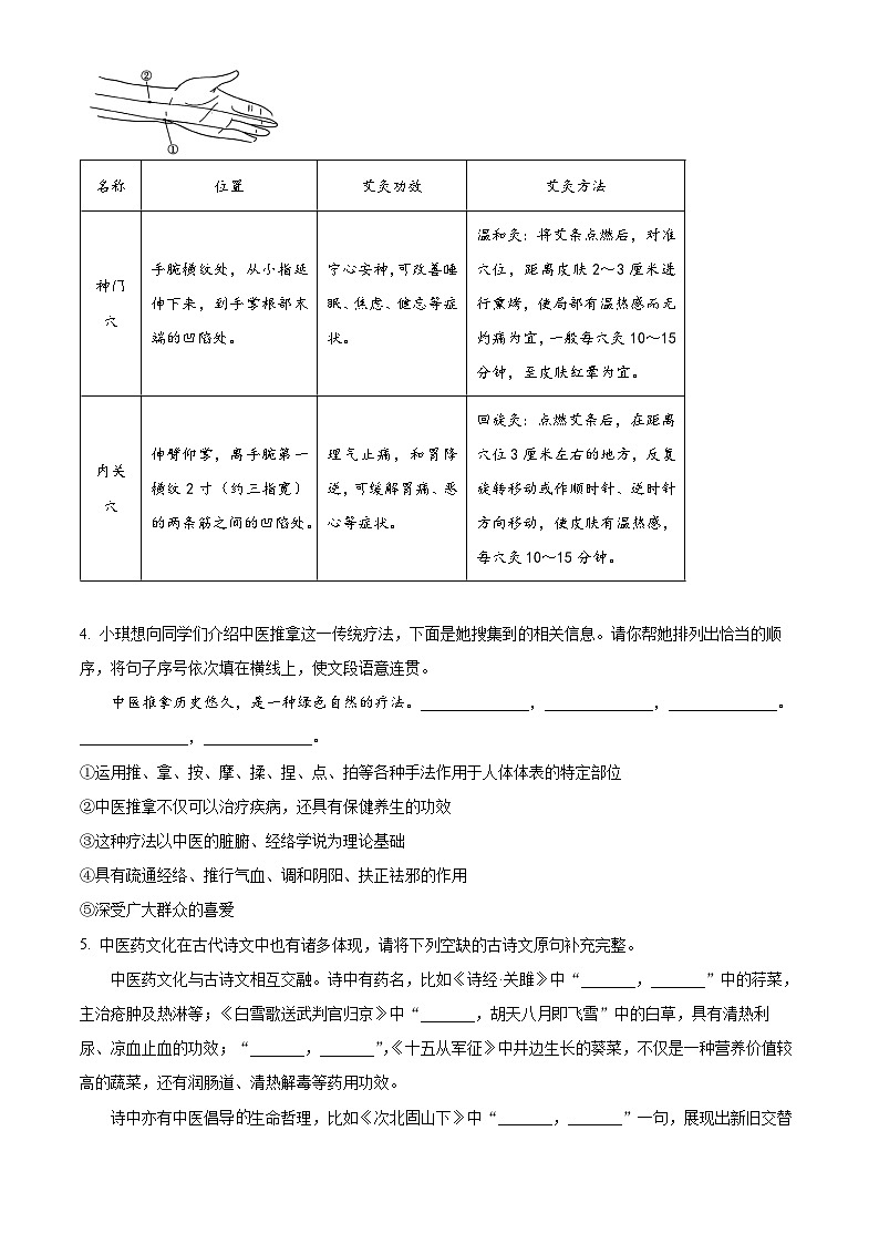 2025年河南省漯河市召陵区中考二模语文试题h(含答案)第2页