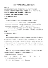2025年安徽省淮北市中考三模语文试题（中考模拟）