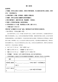 2025年湖南省长沙市开福区青竹湖湘一外国语学校中考二模语文试题(中考模拟)