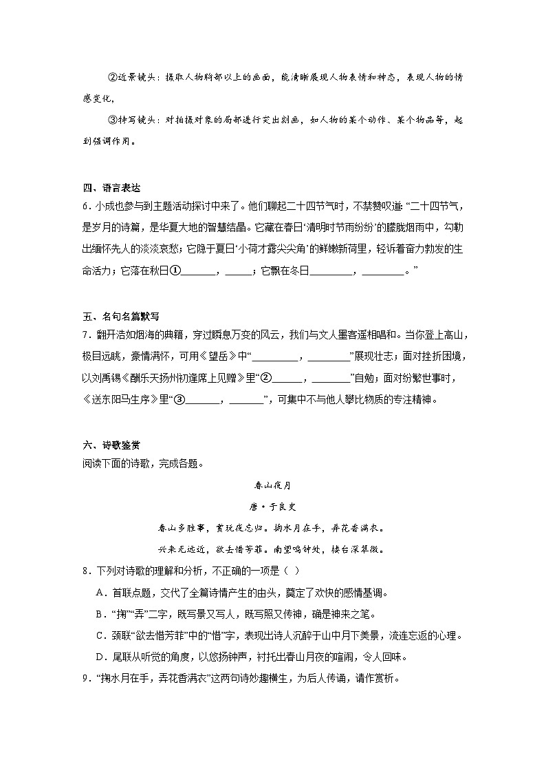 2025年山东省临沂市中考三模语文试题(附答案解析)第3页
