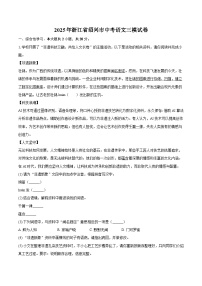 2025年浙江省绍兴市中考语文三模试题（含答案）