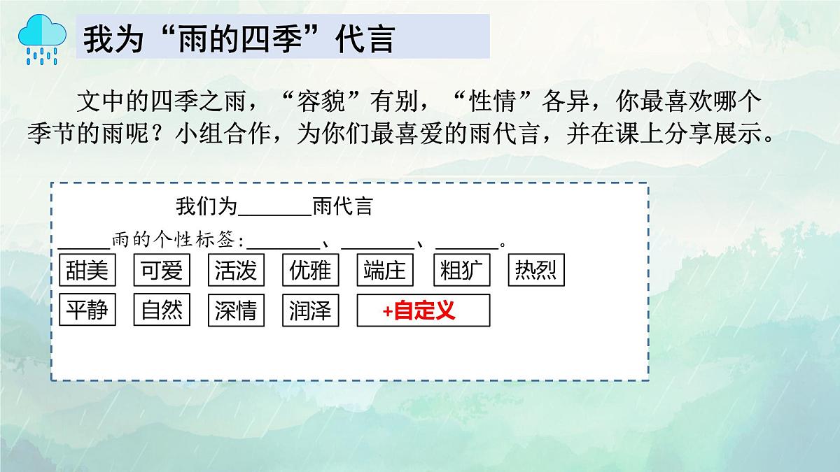 新人教部编版语文七上1-3《雨的四季》课件第7页