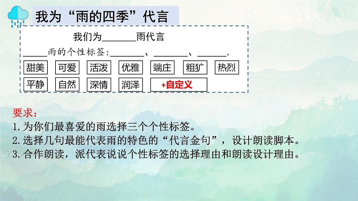 新人教部编版语文七上1-3《雨的四季》课件第8页