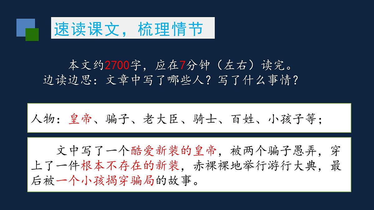 新人教部编版语文七上 6-22《皇帝的新装》课件(第二课时)第3页