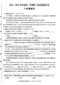 陕西省咸阳市永寿县常宁镇中学2024-2025学年八年级下学期第三次月考语文试题