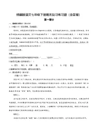 统编版语文七年级下册期末复习练习题（含答案）