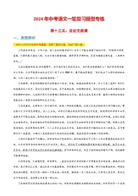 第13关：议论文阅读（解析版）-2024年中考语文一轮复习题型专练