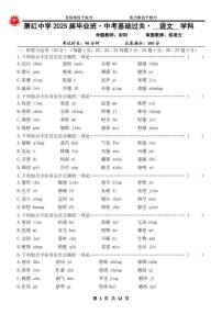 2025年黑龙江省哈尔滨市萧红中学校中考基础过关语文试题(中考模拟)