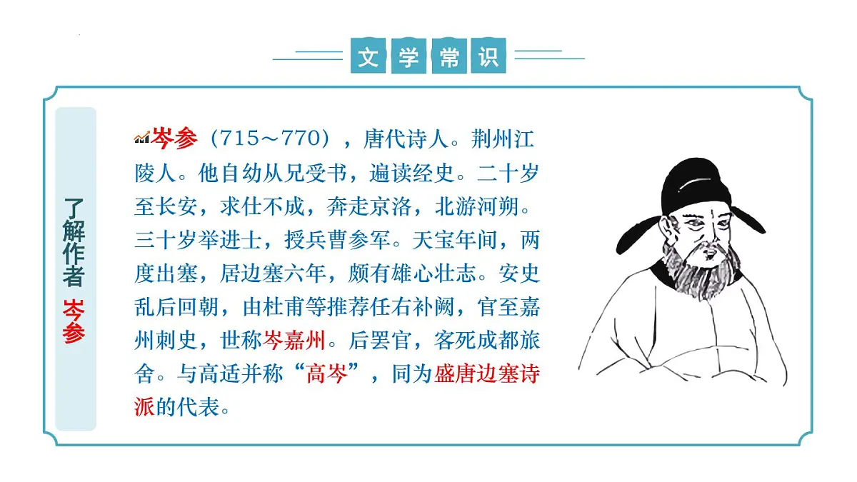 新人教部编语文七下 第三单元课外古诗词诵读《逢入京使》课件第6页