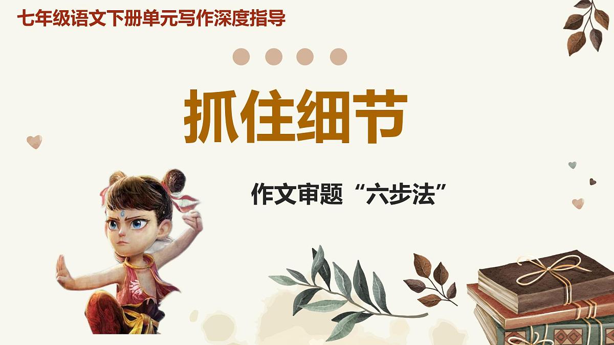 新人教部编版语文七下 第三单元写作《抓住细节》作文审题“六步法” 课件第1页