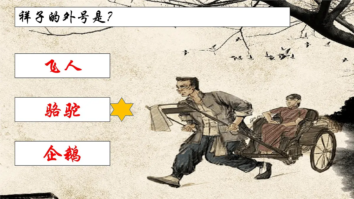 新人教部编版语文七下 第三单元《骆驼祥子》习题课件第3页