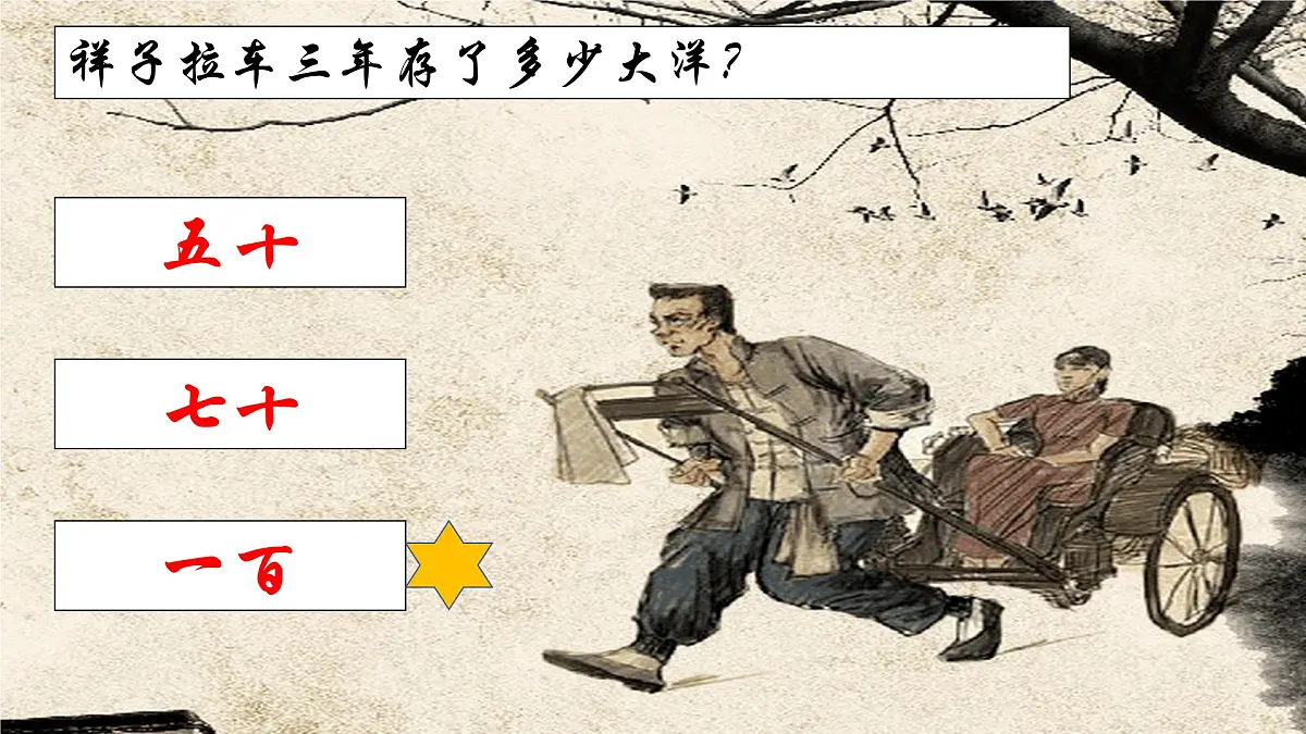 新人教部编版语文七下 第三单元《骆驼祥子》习题课件第4页