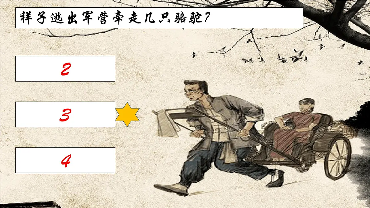 新人教部编版语文七下 第三单元《骆驼祥子》习题课件第8页