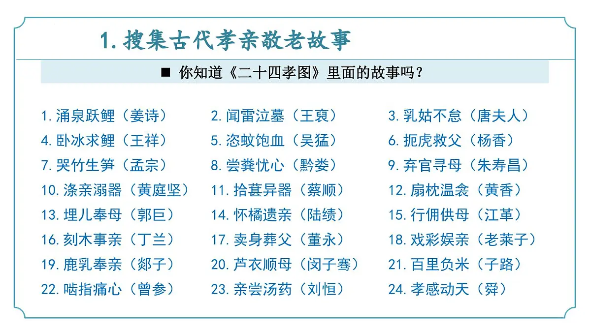 新人教部编版语文七下 第四单元专题学习活动《孝亲敬老 传承家风》 同步课件第7页