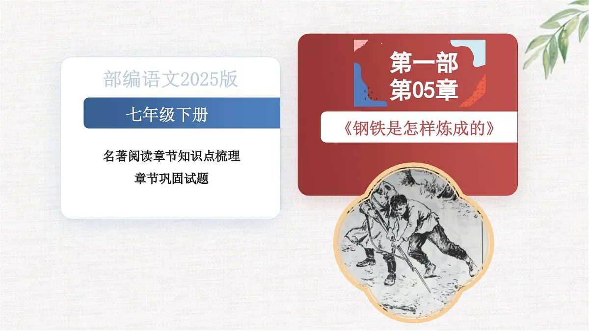 新人教部编版语文七下 第五单元《钢铁是怎样炼成的》第1部第五章 章节课件第1页