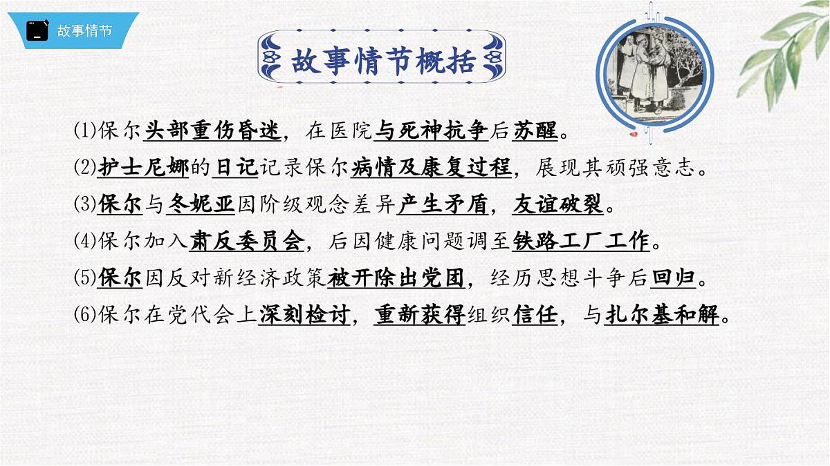 新人教部编版语文七下 第五单元《钢铁是怎样炼成的》第1部第九章 章节课件第2页