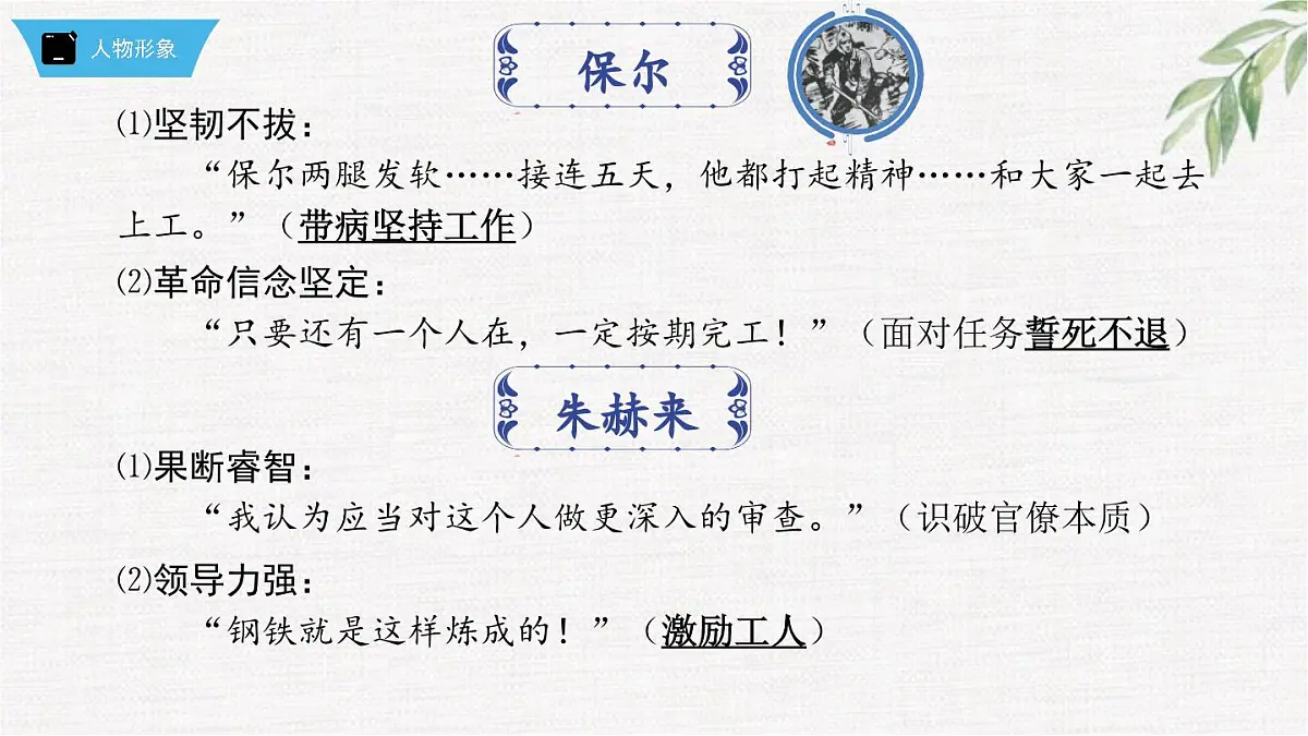 新人教部编版语文七下 第五单元《钢铁是怎样炼成的》第2部第二章 章节课件第4页
